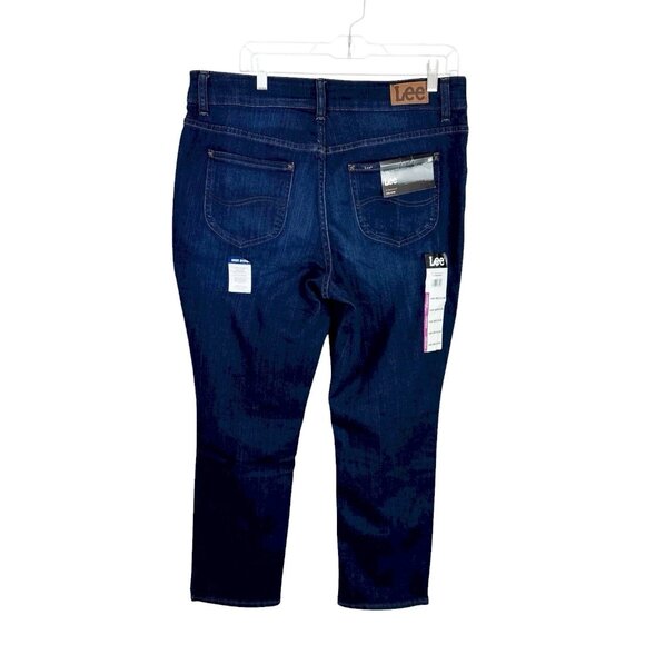 Lee Women's 16W Stretch Straight Mid Rise Jeans Blue NWT Inseam 29.25" - Picture 3 of 13